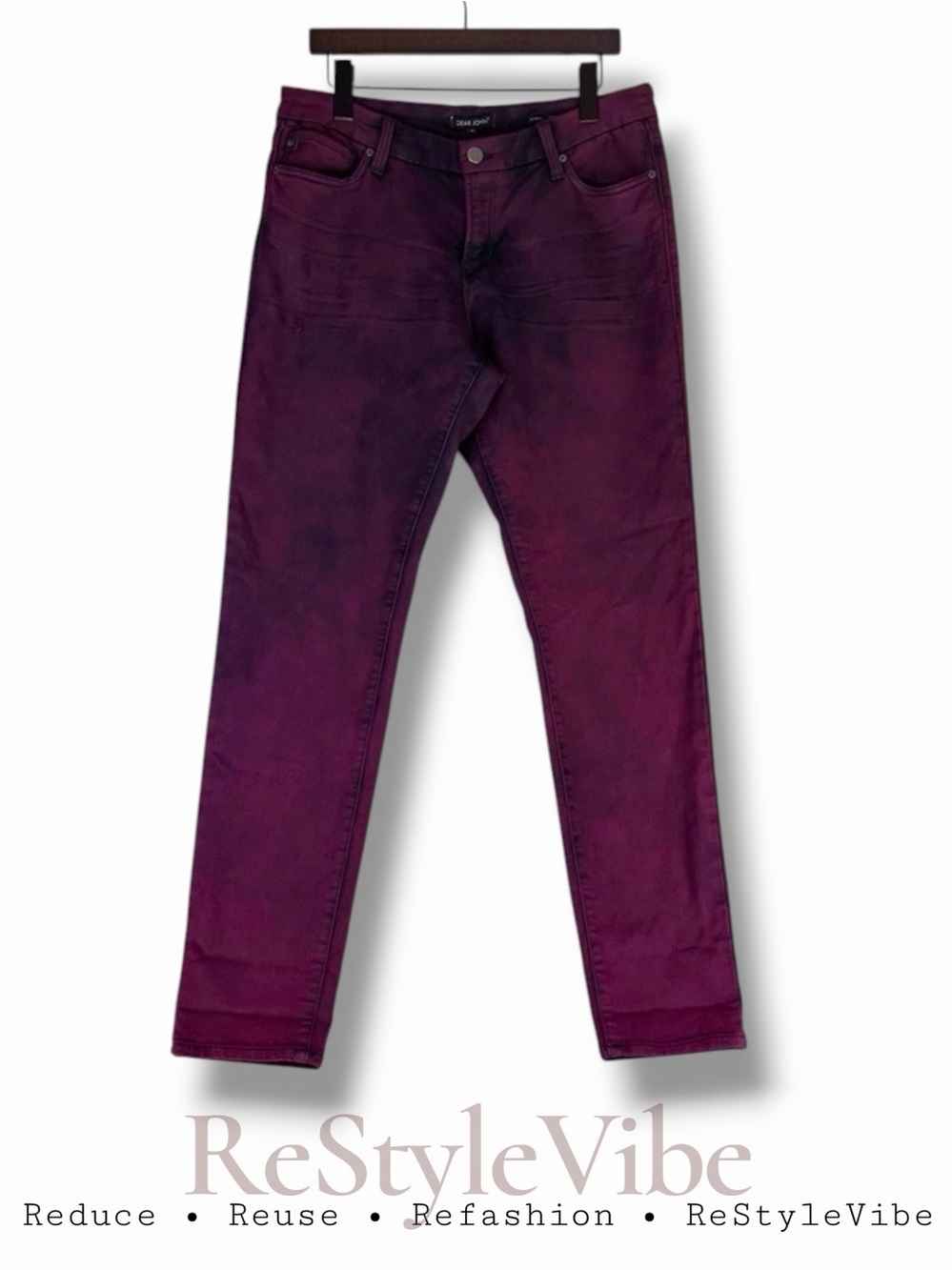 DEAR JOHN Women’s Size 31 Denim Jeans Joyrich Comfort Skinny Style Stretch Red